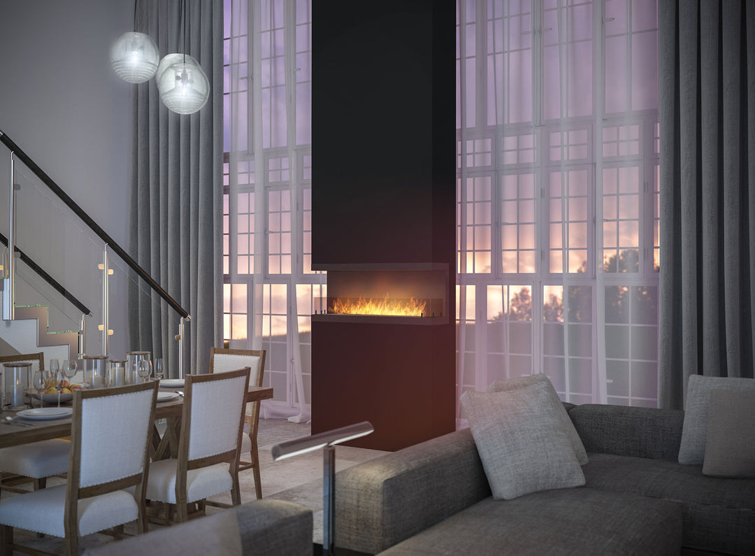 bioethanol-einbaukamin-dreiseitig-ethanolkamin-raumteiler-infire-c1200-inside-c-120cm-schwarz-dreiseitige-verglasung-mit-flammen-essbereich-wohnbereich-modern-minimalistisch-grosse-fensterfront