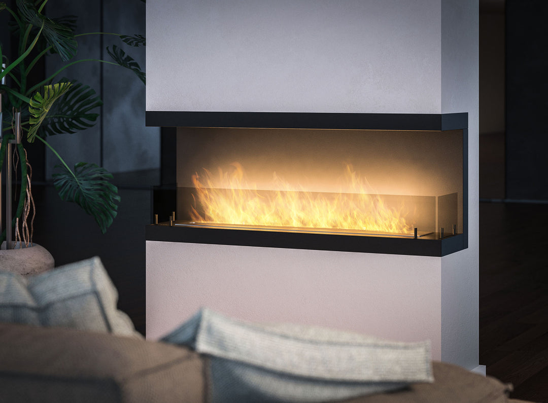 bioethanol-einbaukamin-dreiseitig-ethanolkamin-raumteiler-infire-c1200-inside-c-120cm-schwarz-dreiseitige-verglasung-mit-flammen-modernes-luxus-wohnbereich-nahaufnahme-flammenspiel
