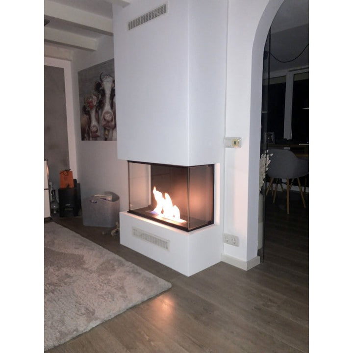 Dreiseitiger Bioethanol Einbaukamin - Reigen 80